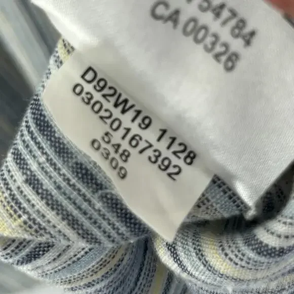 JOSEPH ABBOUD Shirt Mens XL Linen Collection Striped Button Up Woven Blue - Picture 13 of 16